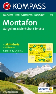 KOMPASS 032 Montafon, Gargellen, Bielerhöhe, Silvretta 1:25t turistická mapa