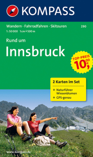 KOMPASS 290 Rund um Innsbruck (sada 2 mapy) 1:50t turistická mapa