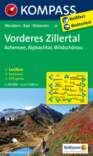 KOMPASS 28 Vorderes Zillertal, Alpbach, Rofan, Wildschönau 1:50t turistická mapa