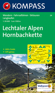 KOMPASS 24 Lechtaler Alpen, Hornbachkette 1:50t turistická mapa