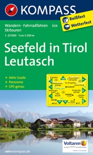 KOMPASS 026 Seefeld in Tirol, Leutasch 1:25t turistická mapa