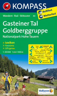 KOMPASS 40 Gasteiner Tal, Goldberggruppe 1:50t turistická mapa