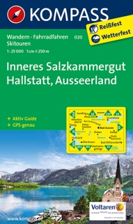 KOMPASS 020 Inneres Salzkammergut, Hallstatt, Ausseerland 1:25t turistická mapa