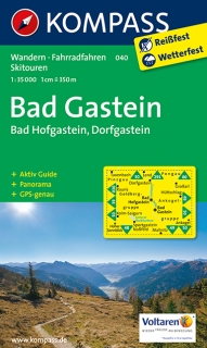 KOMPASS 040 Bad Gastein, Bad Hofgastein, Dorfgastein 1:35t turistická mapa