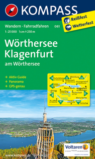 KOMPASS 061 Wörthersee, Klagenfurt 1:25t turistická mapa