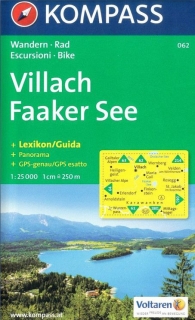 KOMPASS 062 Villach, Faaker See 1:25t turistická mapa