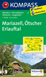 KOMPASS 22 Mariazell, Ötscher, Erlauftal 1:25t turistická mapa
