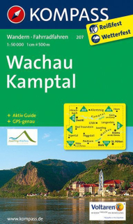 KOMPASS 207 Wachau, Kamptal 1:50t turistická mapa