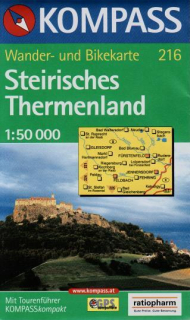 KOMPASS 216 Steirisches Thermenland 1:50t turistická mapa