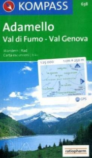 KOMPASS 638 Adamello, Val di Fumo, Val Genova 1:25t turistická mapa