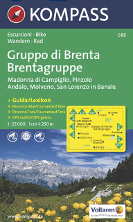 KOMPASS 688 Gruppo di Brenta,Madonna di Campiglio,Pinzolo,Andalo,Molveno 1:25t