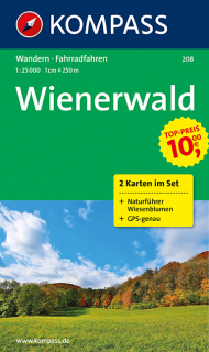 KOMPASS 208 Wienerwald (sada 2 mapy) 1:25t turistická mapa