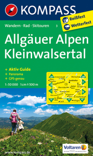 KOMPASS 3 Allgäuer Alpen, Kleinwalsertal 1:50t turistická mapa