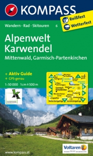 KOMPASS 6 Alpenwelt Karwendel 1:50t turistická mapa