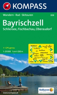 KOMPASS 008 Bayrischzell,Schliersee,Fischbachau,Oberaudorf 1:25t turistická mapa