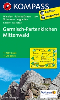 KOMPASS 790 Garmisch-Partenkirchen, Mittenwald 1:35t turist mapa