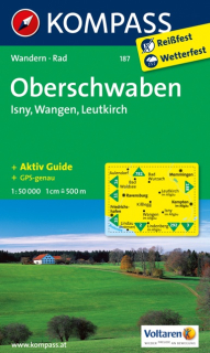 KOMPASS 187 Oberschwaben, Isny, Wangen, Leutkirch 1:50t turistická mapa
