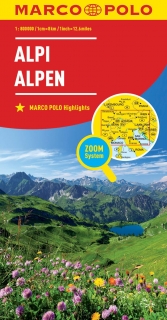 Alpy 1:800tis (Alpen) automapa ZoomSystem, Marco Polo