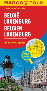 Belgicko, Luxembursko 1:300t (Belgium, Luxembourg) mapa ZoomSystem, Marco Polo