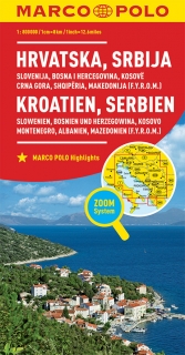 Chorvátsko,Srbsko,Slovinsko,Bosna,Kosovo 1:800t automapa ZoomSystem, Marco Polo