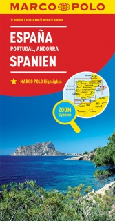 Španielsko,Portugalsko,Andora 1:800t (Spain,Portugal) automapa zoom Marco Polo