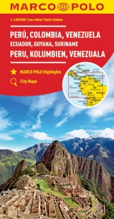 Peru,Kolumbia,Venezuela,Ekvádor,Guyana,Suriname 1:4mil automapa Marco Polo