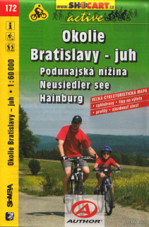 172 OKOLIE BRATISLAVY - juh, Podunajská nížin cykloturistická mapa 1:60t SHOCart