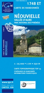 Néouvielle,Vallée d'Aure,PNR des Pyrénées (France) 1:25t turist mapa IGN.1748ET