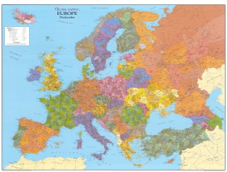 Európa PSČ V. horizontálna 102x135cm zapichovacia v ráme