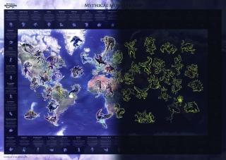 nástenná mapa Svet MONSTER svietiaca mapa v tme 59,5 x 84cm s lištami / anglicky