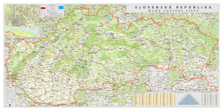 Slovensko cestné XL 1:250t,90x175cm zapichovacia v ráme + špendlíky