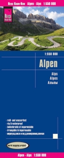 Alpy (Alps - France, Italy, Switzerland, Austria) 1:550t skladaná mapa RKH
