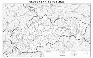 nástenná mapa Slovensko slepá mapa 1:350tis 70x100cm lamino, lišty