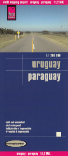 Uruguay, Paraguay 1:1,2m skladaná mapa RKH
