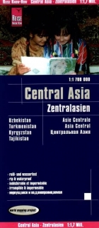 Stredná Ázia-Uzbekistan,Kirgizsko,Turkménsko,Tadž (Central Asia) 1:1,7m mapa RKH