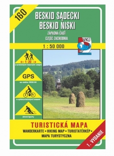 VKU160 Beskid Sadecki a Niski, západ 1:50t turistická mapa (SK+PL) / 2001