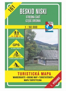 VKU161 Beskid Niski, stred 1:50t turistická mapa VKÚ Harmanec (SK+PL) / 2002