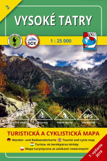 VKU 2 Vysoké Tatry 1:25t turistická mapa VKÚ Harmanec / 2019