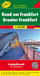 Frankfurt okolie (Rund um Frankfurt) 1:150t TOP 10 Tips automapa Freytag Berndt