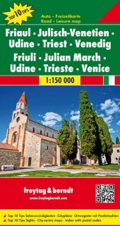 Friuli,Júlske Benátky,Udine,Terst,Benátky (Italy) 1:150t automapa Freytag Berndt