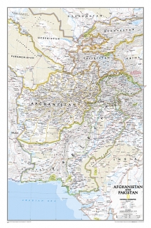 nástenná mapa Afganistan Pakistan 83x55cm lamino, lišty NGS