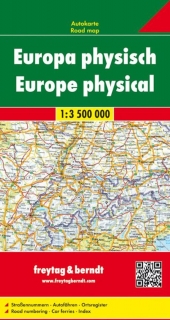 Európa fyzická 1:3,5mil skladaná mapa Freytag Berndt