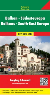 Balkán, JV Európa 1:2mil skladaná mapa Freytag Berndt