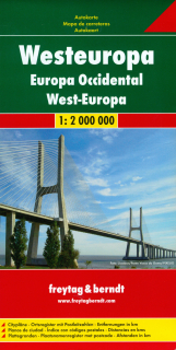Európa Západ 1:2mil skladaná mapa Freytag Berndt