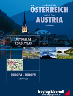 Rakúsko Európa Strassen&Städte 1:150tis/1:3,5mil atlas Freytag Berndt