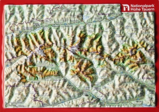 Hohe Tauern (Rakúsko) reliéfna 3D mapka 10,5x14,8cm