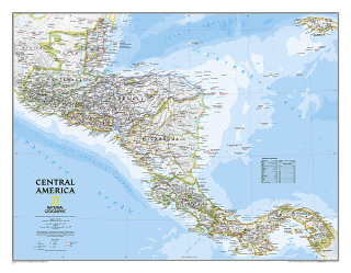 nástenná mapa Stredná Amerika 55x73cm lamino, lišty NGS