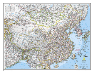 Čína Classic 59x76cm lamino, lišty NGS nástenná mapa