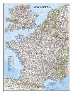 Francúzsko, Belgicko, Holandsko Classic 77x60cm lamino, lišty NGS nástenná mapa 