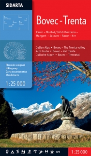 Bovec, Trenta (Kanin-Montaž-Mangart-Jalovec-Razor-Krn) 1:25t turistická mapa